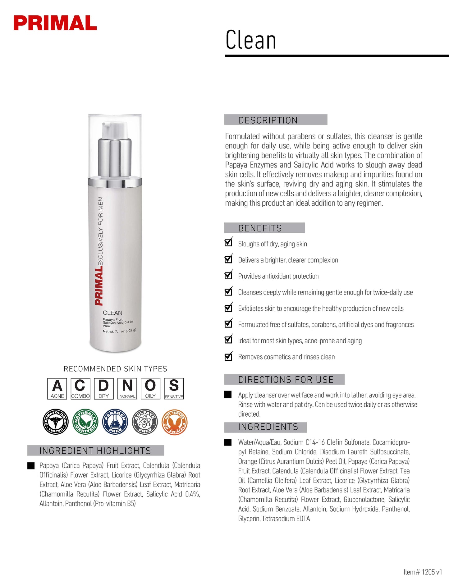 Primal Exclusively for Men Clean